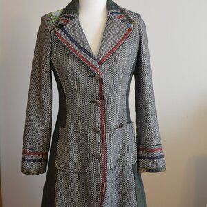 Vintage Anthropologie Embroidered Artsy Hazel Coat - Size S
